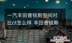 一汽丰田普锐斯空间对比ct怎么样 丰田普锐斯的口碑怎么样