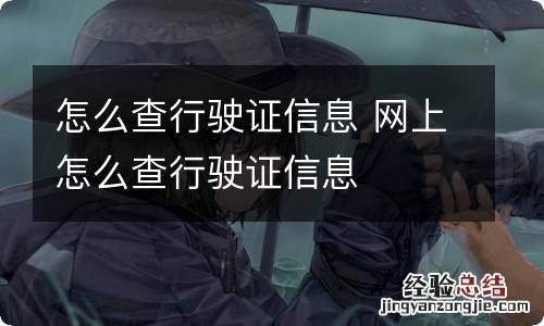 怎么查行驶证信息 网上怎么查行驶证信息