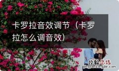 卡罗拉怎么调音效 卡罗拉音效调节