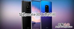 华为mate30上市时间