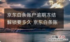 京东白条账户逾期冻结解锁要多久 京东白条账户锁定怎么取消