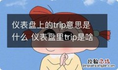 仪表盘上的trip意思是什么 仪表盘里trip是啥