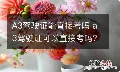 A3驾驶证能直接考吗 a3驾驶证可以直接考吗?