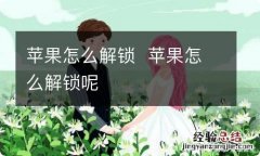 苹果怎么解锁苹果怎么解锁呢