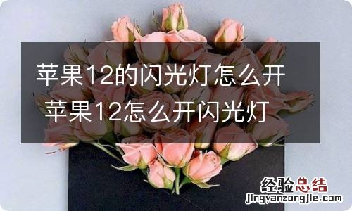 苹果12的闪光灯怎么开 苹果12怎么开闪光灯