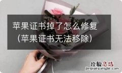 苹果证书无法移除 苹果证书掉了怎么修复