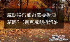 别克威朗拆汽油泵用拆油箱吗 威朗换汽油泵需要拆油箱吗?