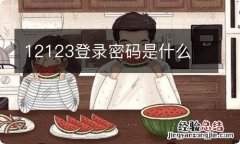 12123登录密码是什么