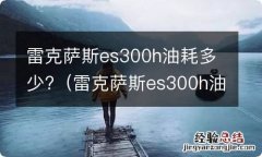 雷克萨斯es300h油耗多少一百公里 雷克萨斯es300h油耗多少?