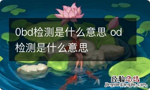 0bd检测是什么意思 od检测是什么意思