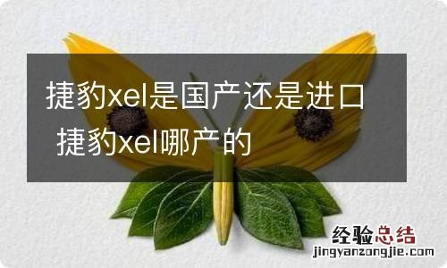 捷豹xel是国产还是进口 捷豹xel哪产的