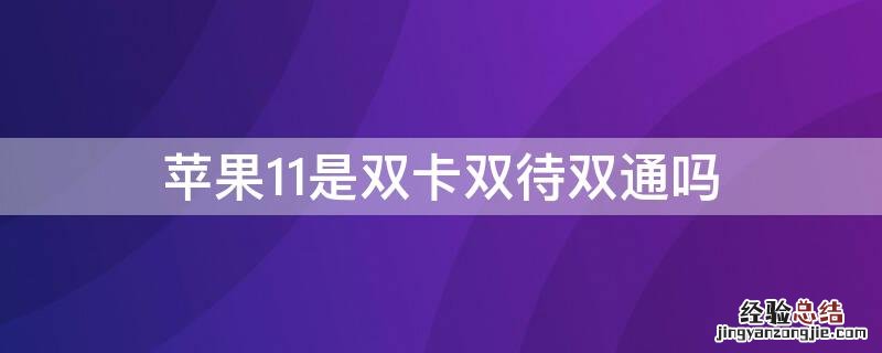 iPhone11是双卡双待双通吗 iphone11是不是双卡双待双通