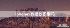 苹果x有指纹识别吗? iPhonex有指纹识别吗