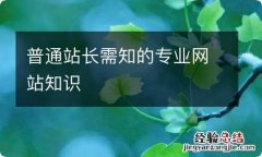 普通站长需知的专业网站知识