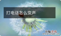 打电话怎么变声