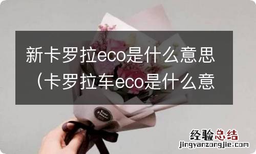 卡罗拉车eco是什么意思 新卡罗拉eco是什么意思