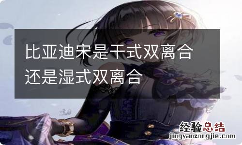 比亚迪宋是干式双离合还是湿式双离合