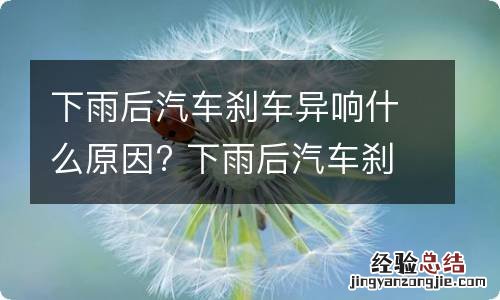 下雨后汽车刹车异响什么原因? 下雨后汽车刹车异响什么原因引起的