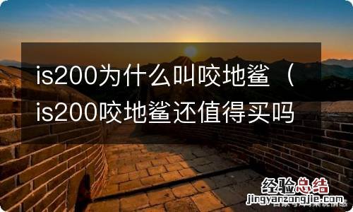 is200咬地鲨还值得买吗 is200为什么叫咬地鲨