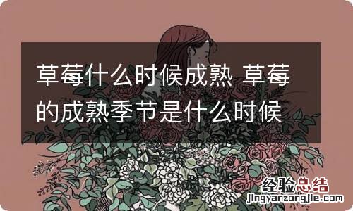 草莓什么时候成熟 草莓的成熟季节是什么时候