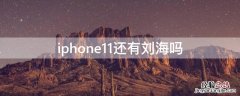 iPhone11还有刘海吗 苹果11还有刘海屏幕吗