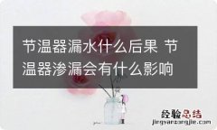 节温器漏水什么后果 节温器渗漏会有什么影响吗