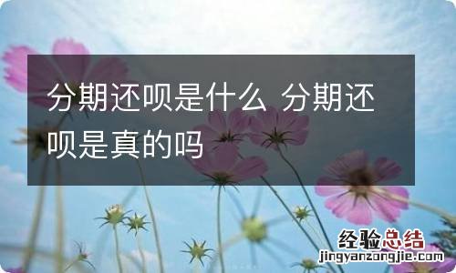 分期还呗是什么 分期还呗是真的吗