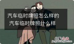 汽车临时牌照怎么样的 汽车临时牌照什么样