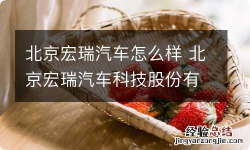 北京宏瑞汽车怎么样 北京宏瑞汽车科技股份有限公司待遇怎么样