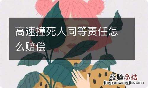 高速撞死人同等责任怎么赔偿