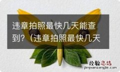 违章拍照最快几天能查到吗 违章拍照最快几天能查到?