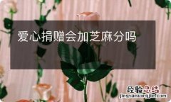 爱心捐赠会加芝麻分吗