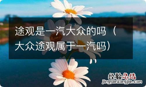 大众途观属于一汽吗 途观是一汽大众的吗