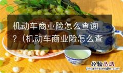 机动车商业险怎么查询买的那个公司的 机动车商业险怎么查询?