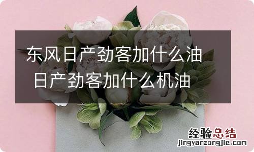 东风日产劲客加什么油 日产劲客加什么机油