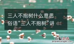 三人不抱树什么意思俗语“三人不抱树”讲得是什么