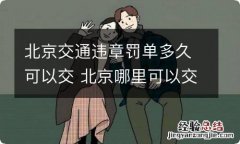 北京交通违章罚单多久可以交 北京哪里可以交违章罚款