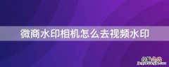 微商水印相机可以去视频水印吗 微商水印相机怎么去视频水印