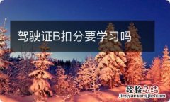 驾驶证B扣分要学习吗