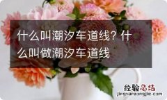 什么叫潮汐车道线? 什么叫做潮汐车道线