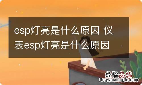 esp灯亮是什么原因 仪表esp灯亮是什么原因