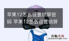 苹果12怎么设置锁屏密码 苹果12怎么设置锁屏密码4位数