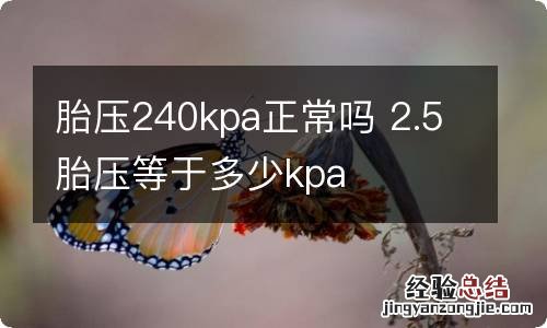 胎压240kpa正常吗 2.5胎压等于多少kpa