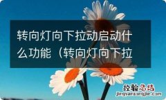 转向灯向下拉是什么灯开启 转向灯向下拉动启动什么功能