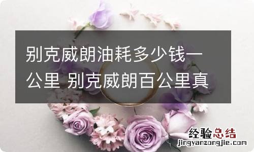 别克威朗油耗多少钱一公里 别克威朗百公里真实油耗多少升