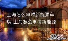 上海怎么申领新能源车牌 上海怎么申请新能源车牌号