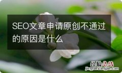 SEO文章申请原创不通过的原因是什么