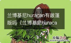 兰博基尼huracan 敞篷 兰博基尼huracan有敞篷版吗