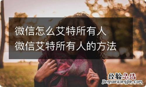 微信怎么艾特所有人微信艾特所有人的方法