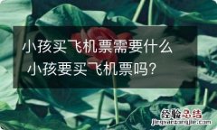 小孩买飞机票需要什么 小孩要买飞机票吗?